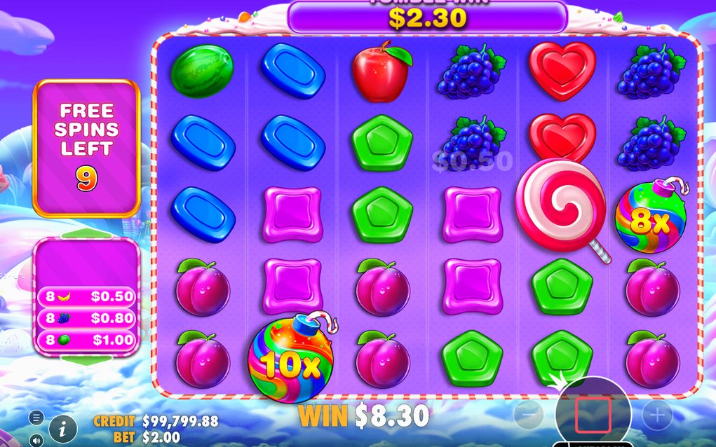 Multiplier bomb values applied to a tumble sequence