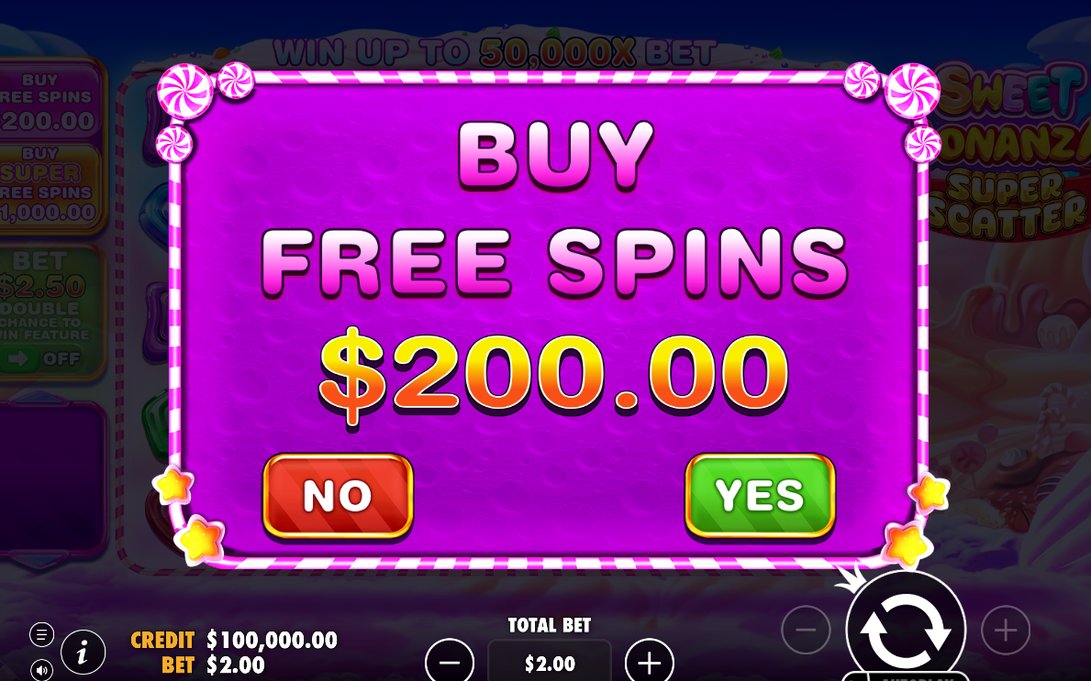 Bonus round screen with Scatter symbols