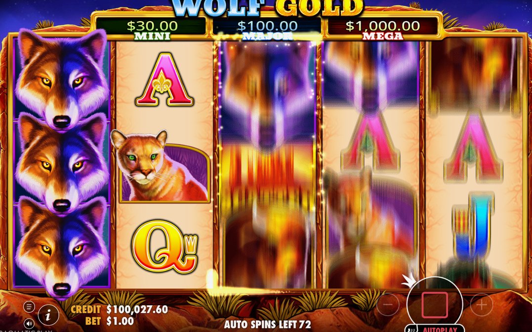 Base Game spin showing wins from left to right